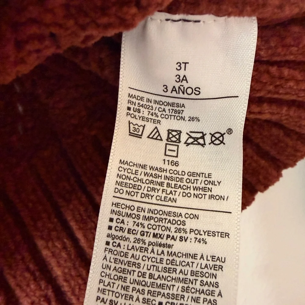 Girls 3T Rusted Brown Cable Knit Sweater - Brown